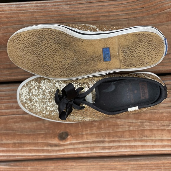 Keds x Kate Spade gold glitter shoes used US6 - Picture 8 of 14